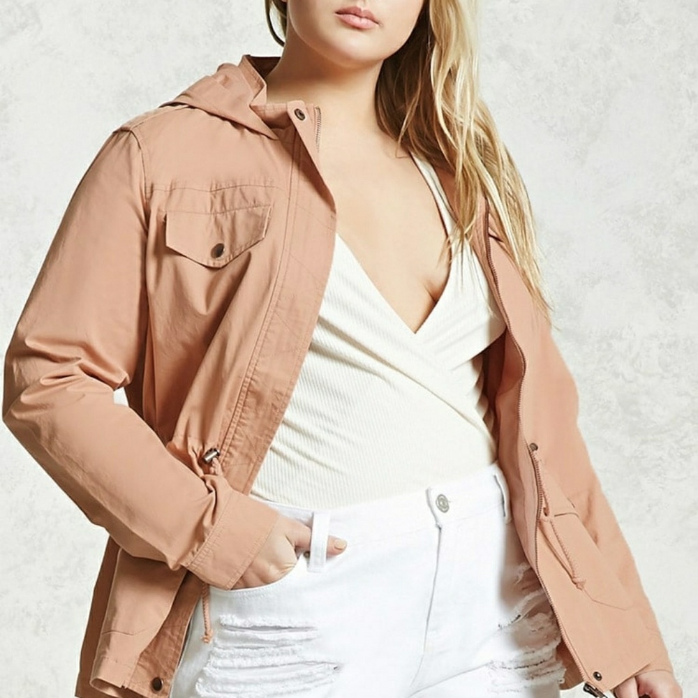 Forever 21+ Plus Size Utility Muave Jacket